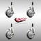 Service Caster 5 Inch 316SS Thermoplastic Rubber Swivel 7/8 Inch Stem Caster Set Brake SCC SCC-SS316EX20S514-TPRB-TLB-78-4 - alternate 3